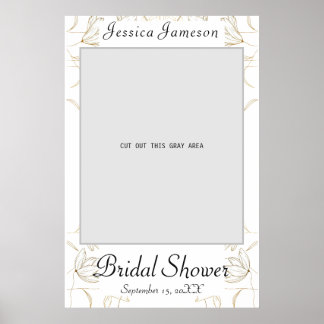 Gold Blume Brautparty Foto Prop Poster