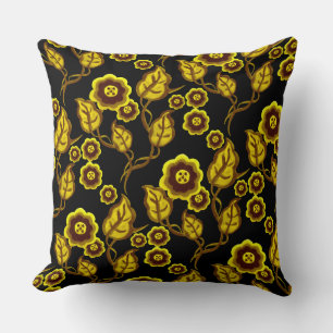 Gold-Blume, Goldgold-Blätter, Blumenkolorkunst Kissen