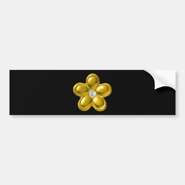 GOLD-BLUME MIT DIAMOND AUTOAUFKLEBER (Vorne)