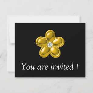 GOLD-BLUME MIT DIAMOND EINLADUNG