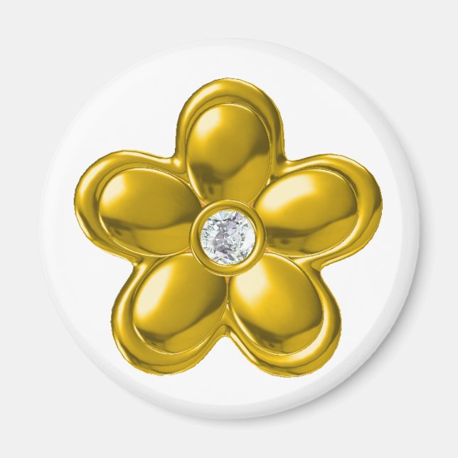 GOLD-BLUME MIT DIAMOND MAGNET (Vorne)
