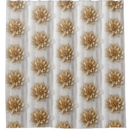 Gold-Blume-Muster Duschvorhang