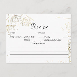Gold Blume Rezept Card Postkarte