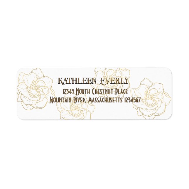 Gold-Blume-Rücksendeadresse (Vorne)