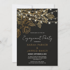 Gold Blume String Lights Hochzeitsstimmung Verlobu Einladung