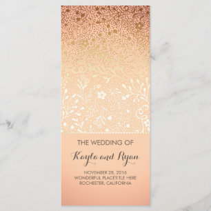 Gold Blume Vintag Blush Hochzeitsprogramme Programm