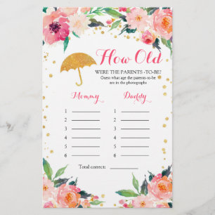 Gold Blumenduschen wie alt waren die Eltern