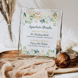 Gold Blumengrün Hochzeitssignatur Drinks Poster<br><div class="desc">Auf dem Schild des Hochzeitplakats werden für den Hochzeitsempfang Cocktailgetränke ausgestellt. Lassen Sie sich von den Rezepten der Braut und des Bräutigams mit einem Cocktail verwöhnen. Das Design zeichnet sich durch eine florale Aquarellabgrenzung mit bemalten Rose, ranunculus Blume und Blätter aus. Das Farbschema umfasst neutrale Farbtöne wie Weiß, Rosa, Rosa,...</div>