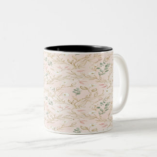 Gold-Blush-Blumen-Hochzeitstasse Zweifarbige Tasse
