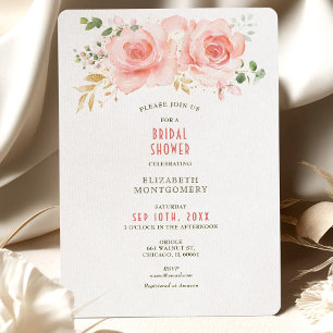 Gold & Blush Brautparty Sommer Einladungen