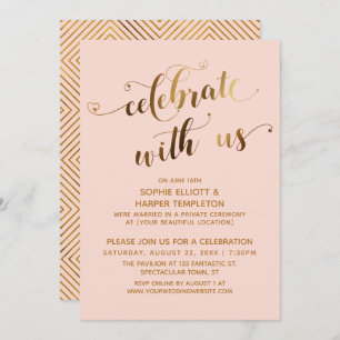 Gold & Blush Celebrate mit US Post-Wedding Party Einladung