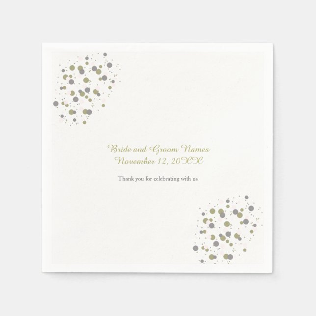 Gold Blush Confetti Dots Serviette (Vorderseite)