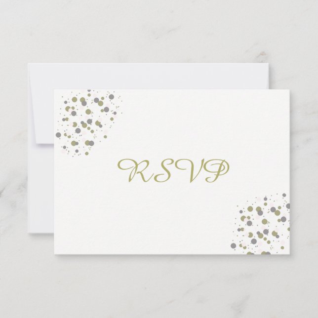 Gold Blush Confetti Dots UAWG RSVP Karte (Vorderseite)
