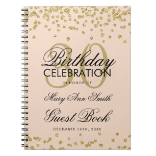 Gold Blush Pink 30. Geburtstag Gästebuch Confetti Notizblock