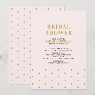 Gold & Blush Pink Chic Moderne Brautparty-Einlad Einladung