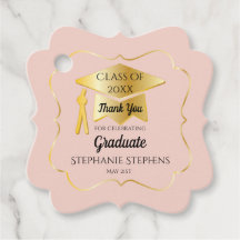 Gold | Blush Pink Grad Cap Klasse 2023 Vielen Dank