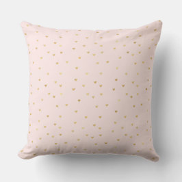 Gold Blush Pink Kleine Herzen Kissen