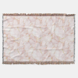 Gold Blush Pink Rose Petals Floral Decke