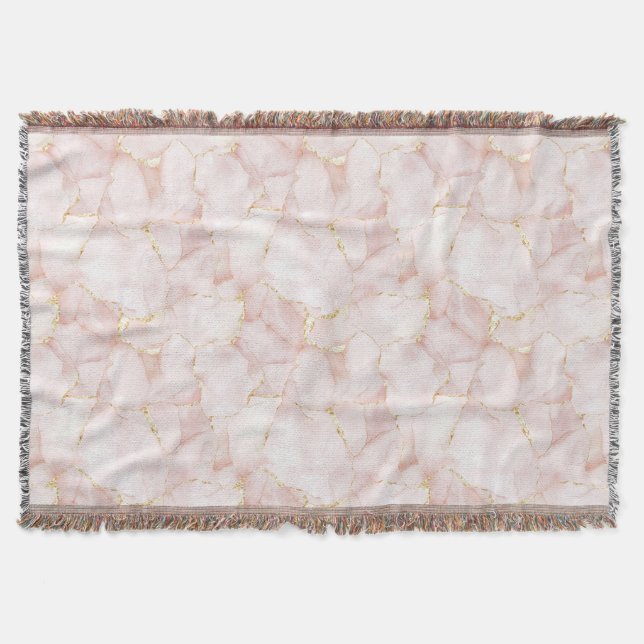 Gold Blush Pink Rose Petals Floral   Decke (Vorderseite)