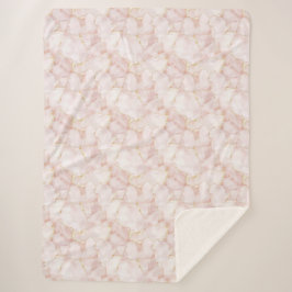 Gold Blush Pink Rose Petals Floral Sherpadecke