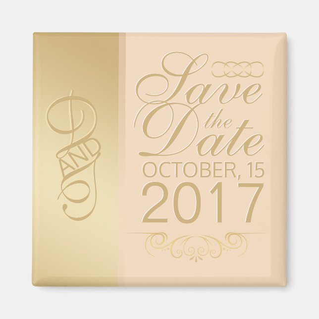 Gold Blush Save the Date Magnet (Vorne)