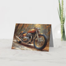 Gold Bobber Motorradkarte - Hintergrund des Waldes