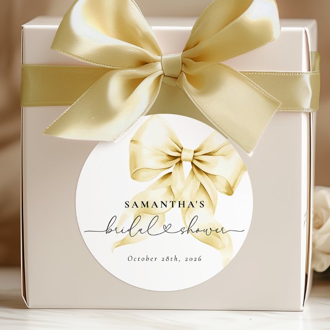 Gold-Bogen-Junggesellinnen-Abschiedsrunden-Aufkleb Runder Aufkleber (Von Creator hochgeladen)