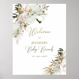 Gold Boho/Bohemisch Baby Brunch Willkommen Poster