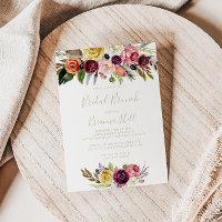 Gold Boho Floral Bridal Brunch Brautparty