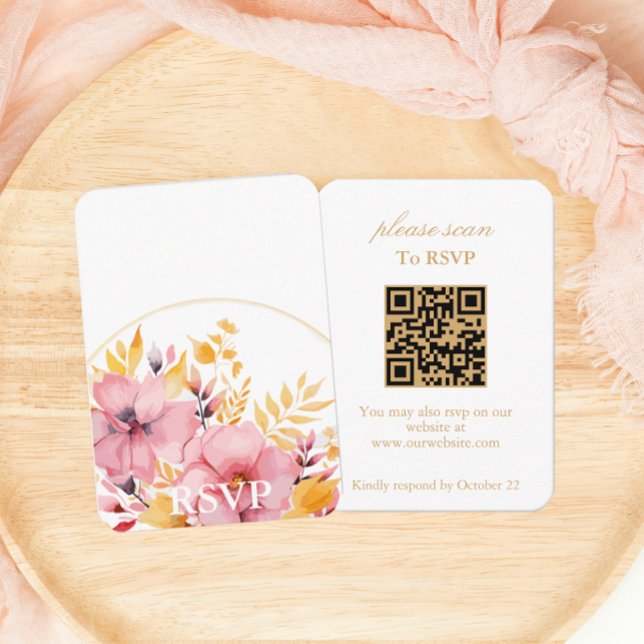 Gold Boho Floral UAWG mit QR Code Begleitkarte (Von Creator hochgeladen)