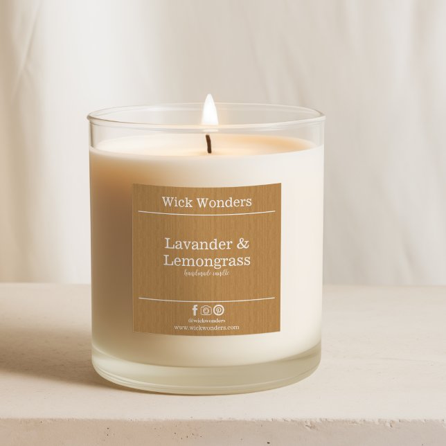 Gold Boho Minimalistisches Candle Making Label Quadratischer Aufkleber (Von Creator hochgeladen)