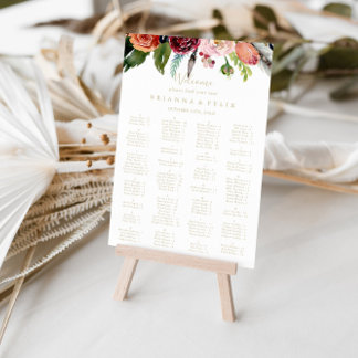Gold Boho Tropical Alphabetic Seekarte Poster