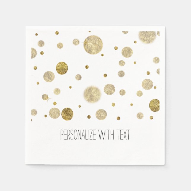 Gold Bokeh Confetti Dots Serviette (Vorderseite)