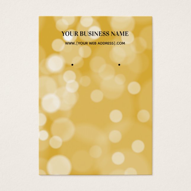 Gold Bokeh Earring Display Card (Vorderseite)