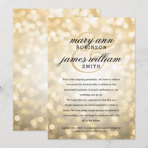 Gold Bokeh Lichter Elegant reduzierte Hochzeit Einladung