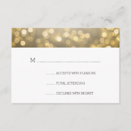 Gold Bokeh Lights Elegante Hochzeitsfeier UAWG RSVP Karte