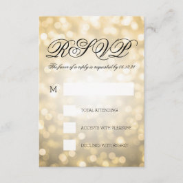 Gold Bokeh Lights Elegante Hochzeitsfeier UAWG RSVP Karte