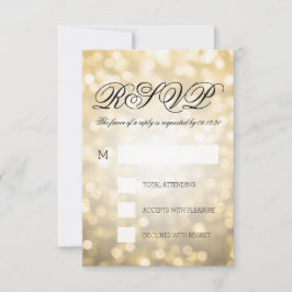 Gold Bokeh Lights Elegante Hochzeitsfeier UAWG RSVP Karte