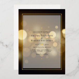 Gold Bokeh Wedding Foil Einladung