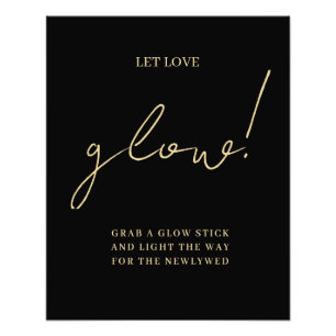Gold Bold Handritten Script Gelassen Liebe Glow We Fotodruck