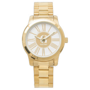 Gold Bold Monogram Roman Numerus Watch Armbanduhr