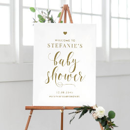 Gold Bold Script Baby Dusche Willkommen Poster