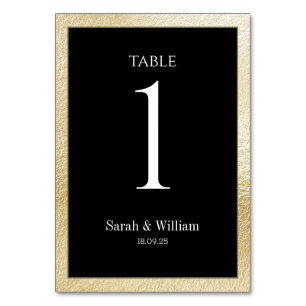 Gold Border Black Wedding Tischnummer