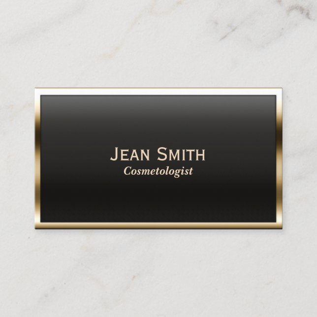 Gold Border Cosmetologe Business Card Visitenkarte (Vorderseite)