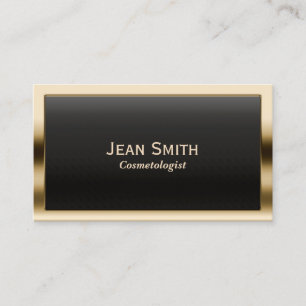 Gold Border Cosmetologe Business Card Visitenkarte