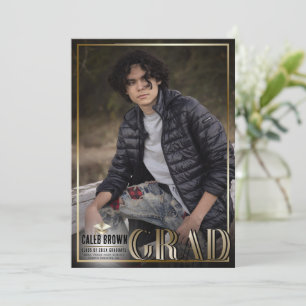 Gold Border Duo Grad Absolventen Foto Ankündigung