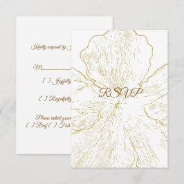 Gold Botanical Floral Antwortkarte RSVP Karte