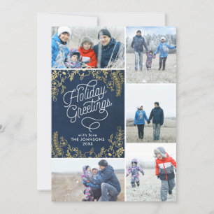 Gold Botanicals Holiday Greetings 5 Foto Feiertagskarte