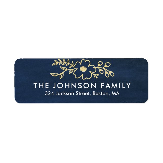 Gold Botanicals Holiday Return Address Label (Vorne)