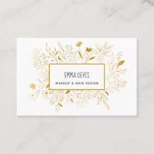 Gold Botanischer Schönheitssalon Haar Dresser Erne Visitenkarte